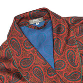 Ornate Paisley Madder Silk Dressing Gown in Red