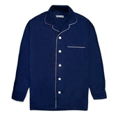 Plain Poplin Pyjama Shirt in Navy