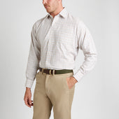 Classic Fit Petworth Check Cashmere And Cotton Shirt In Red