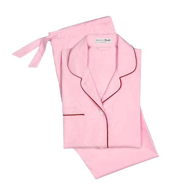 Tommy Plain Poplin Pyjamas in Pink