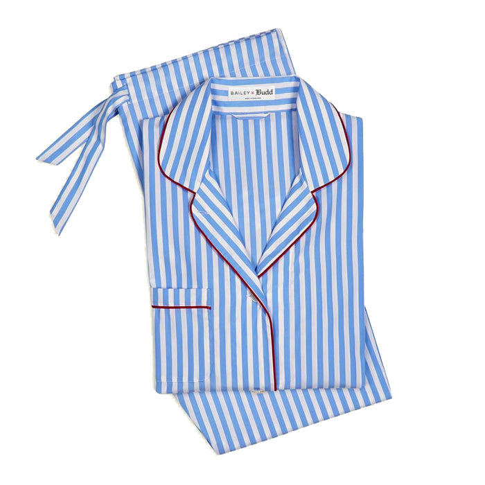 Tommy Striped Poplin Pyjamas In And White