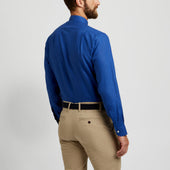Tailored Fit Grandad Collar Linen Shirt In Budd