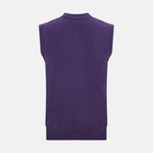 Purple Cashmere Sleeveless Cardigan