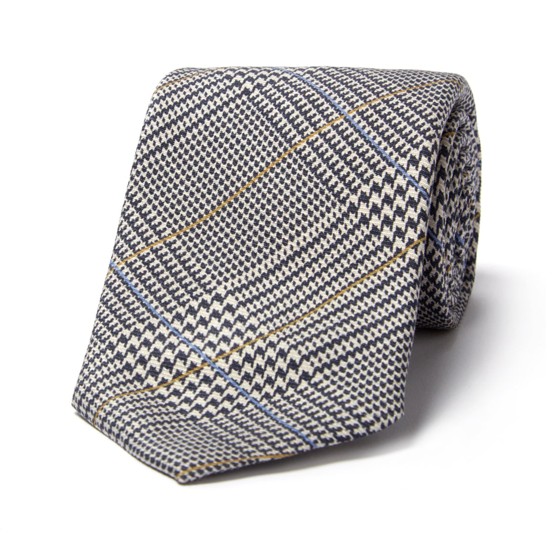 Prince Of Wales Check Silk Tie In