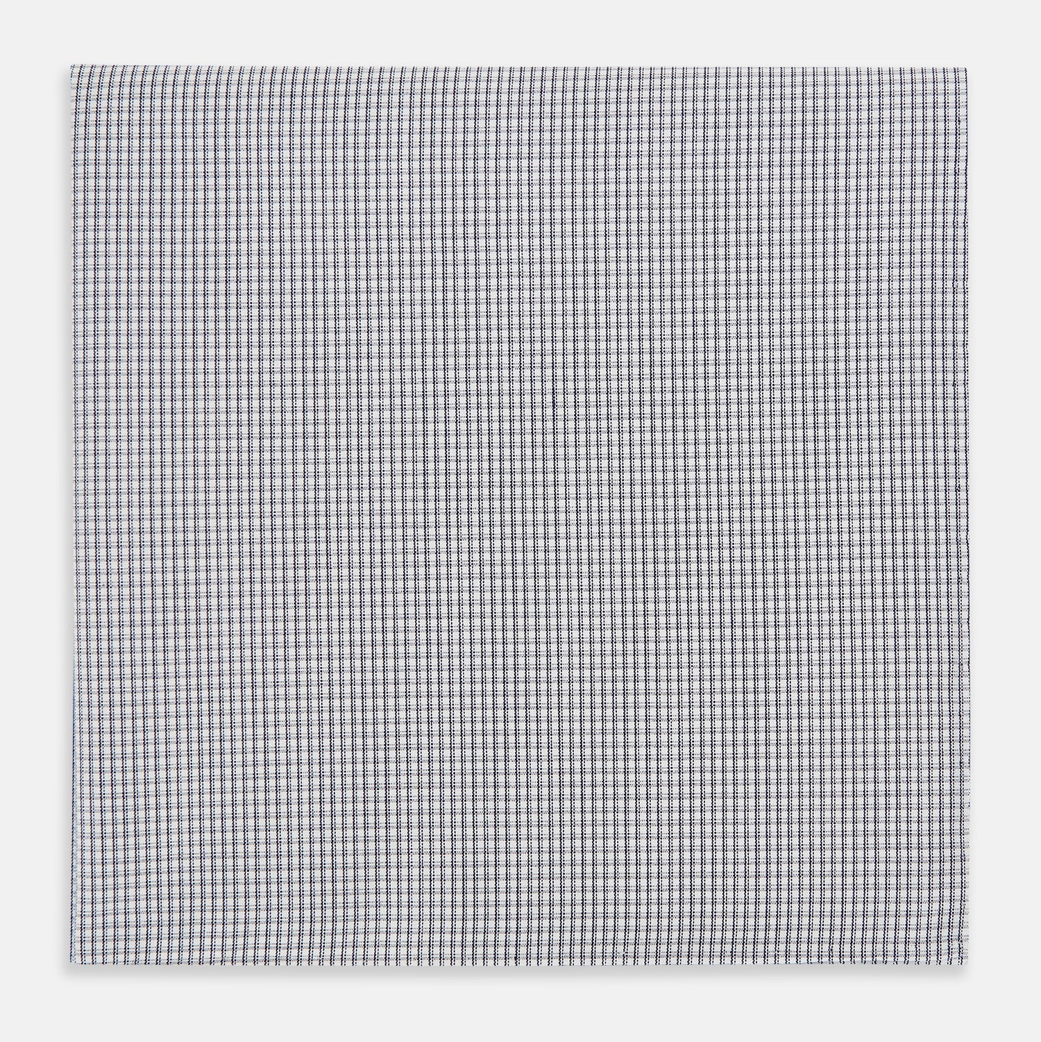 Blue Shadow Grid Check Hand Rolled Handkerchief