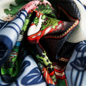 Ukiyo E Silk Pocket Square Denpoin 40x40cm
