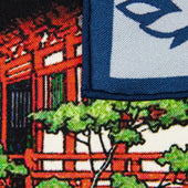 Ukiyo E Silk Pocket Square Denpoin 40x40cm