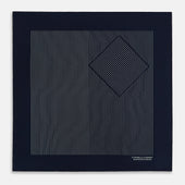 And White Stripe Silk Pocket Square