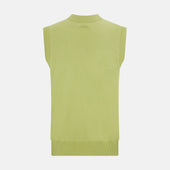 Melon Green Fine Merino V Neck Sleeveless Cardigan