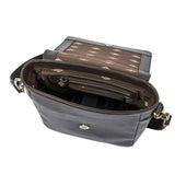 Bandolera Crossbody Bag Leather With Cream Stitching