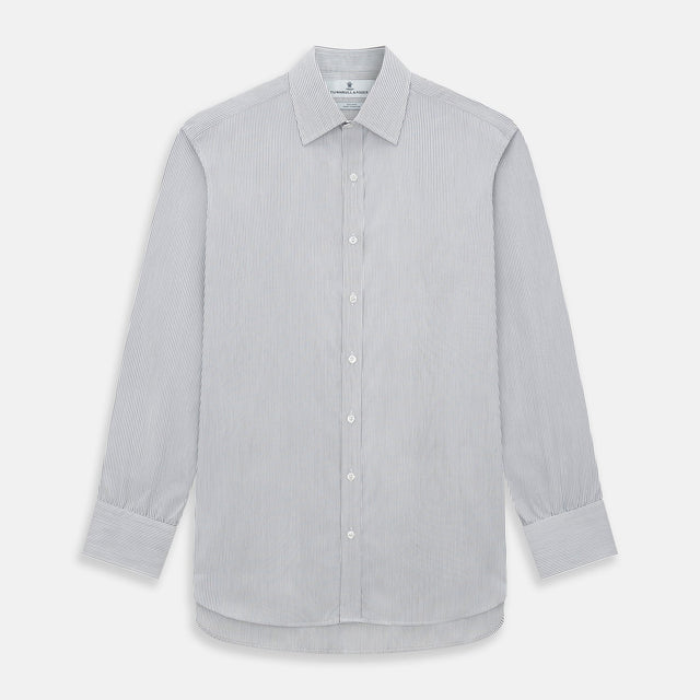 Midnight Blue Fine Track Stripe Mayfair Shirt