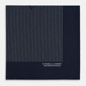 And White Stripe Silk Pocket Square