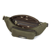 Rinonera Crossbody Bag Leather And Forest Canvas