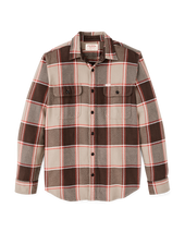 Vintage Flannel Work Shirt - Tan / Orange / Multi Plaid