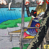 Ukiyo E Silk Pocket Square Sakura 40x40cm
