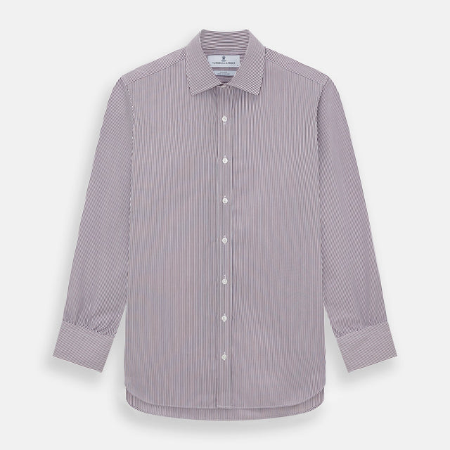 Burgundy Shadow Stripe Mayfair Shirt