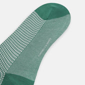 Green Houndstooth Long Socks