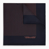 And Orange Stripe Silk Pocket Square