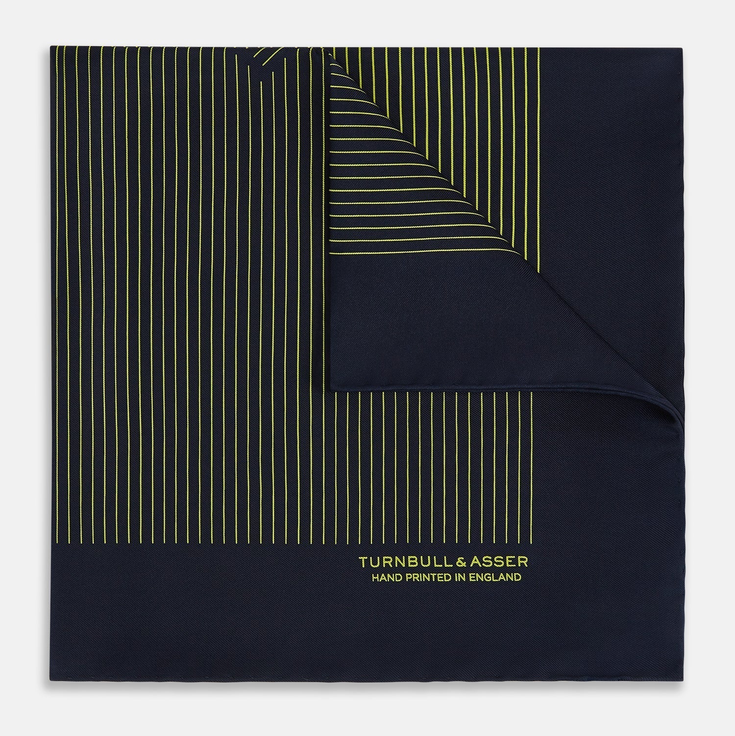 And Yellow Stripe Silk Pocket Square