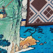 Ukiyo E Silk Pocket Square Keiryu 40x40cm