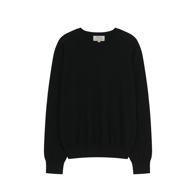 Essential Wool Comfort Crewneck Knit (BLACK)