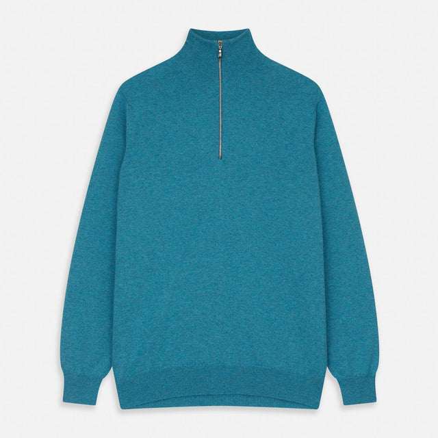 Teal Lennox Half-Zip Jumper
