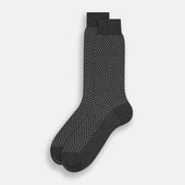 Grey Motif Mid Length Socks