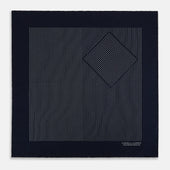 And Grey Stripe Silk Pocket Square