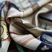 Ukiyo E Silk Pocket Square Gion No Yado 40x40cm