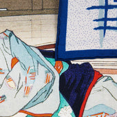 Ukiyo E Silk Pocket Square Gion No Yado 40x40cm