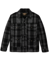 1940s Mackinaw Wool Cruiser Jacket - Charcoal / Black Heritage Plaid