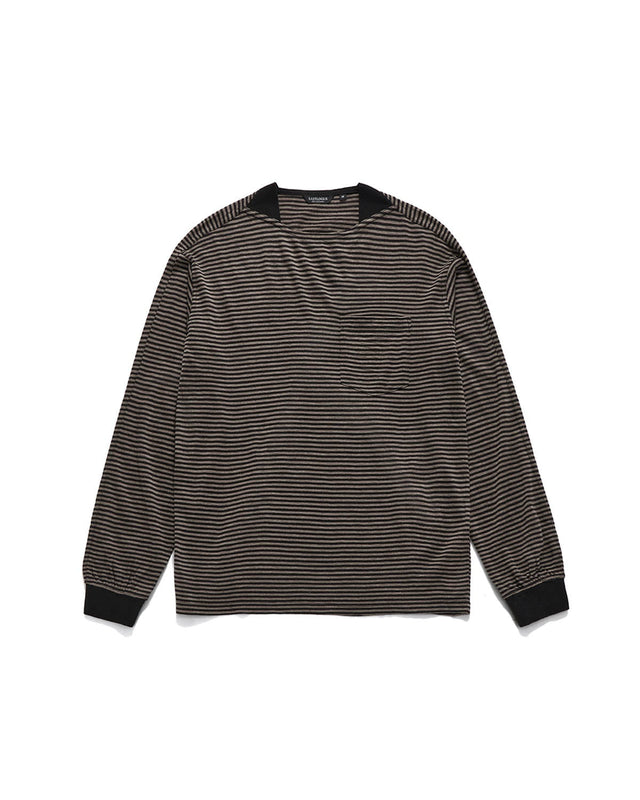 MARINA T-SHIRTS / BLACK & BROWN STRIPE