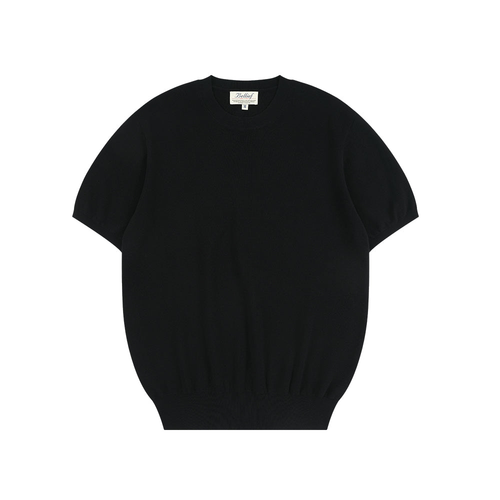 Essential Comfort Short Sleeve Round Knit