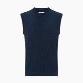 Melange V Neck Cashmere Vest