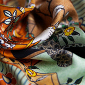 Ukiyo E Silk Pocket Square Ikebana Ii 40x40cm