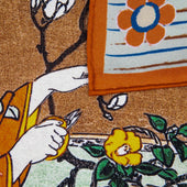 Ukiyo E Silk Pocket Square Ikebana Ii 40x40cm