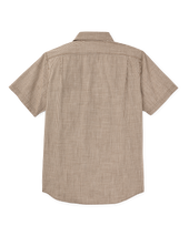 Short Sleeve Chambray Shirt - Coffee / Natural Plaid