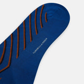 Orange Diagonal Striped Long Socks