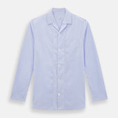 Pale Blue Hairline Stripe Pyjama Shirt