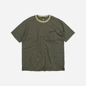 THIN STRIPE HALF TEE - OLIVE