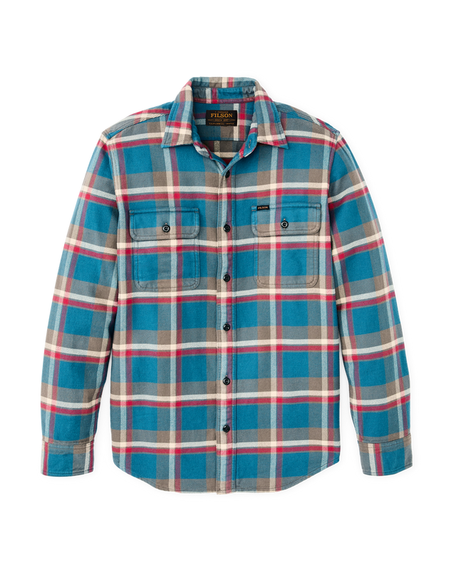 Vintage Flannel Work Shirt - Blue / Gray / Multi Plaid