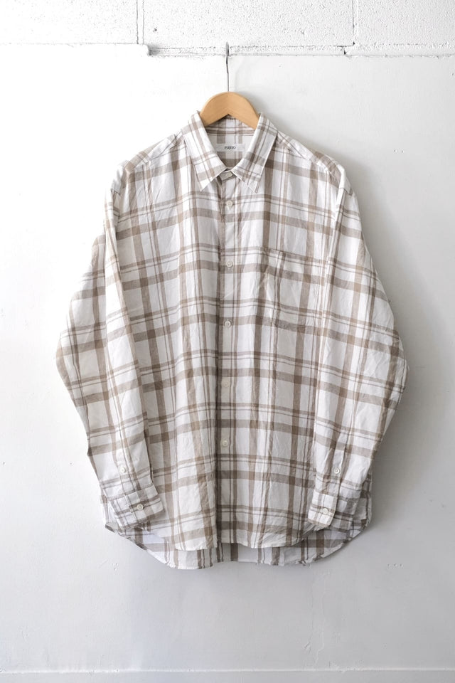 FUJITO BS Shirt Beige Check | Directors Web Shop powered by BASE