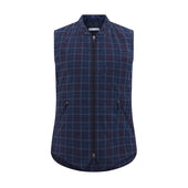 And Purple Plaid Check Padded Gilet