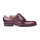 Slightly Rounded Wingtip Oxford In Dark Brown Russian Calf