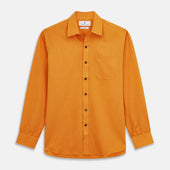 Weekend Fit Cotton Wool Shirt With Derby Collar And 1 Button Cuffs
