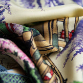 Ukiyo E Silk Pocket Square Fuji 40x40cm