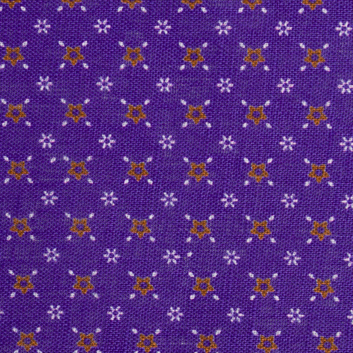 Floral Printed Linen Bespoke Tie Purple