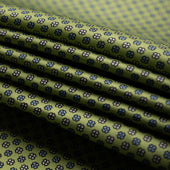 Floral Printed Silk Bespoke Tie Green