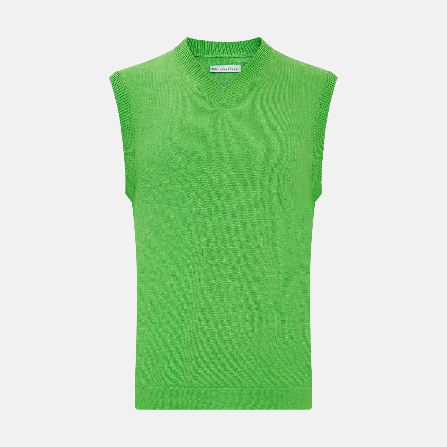 Lime Green Fine Merino V Neck Vest