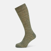 Forest Green Linen Mid-Length Socks